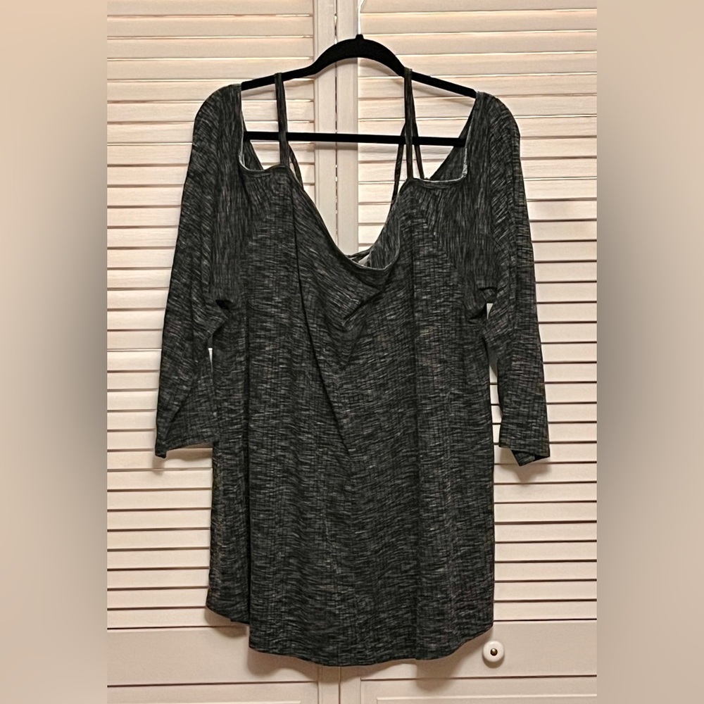 Torrid Heather Gray Strappy Cold Shouler Top